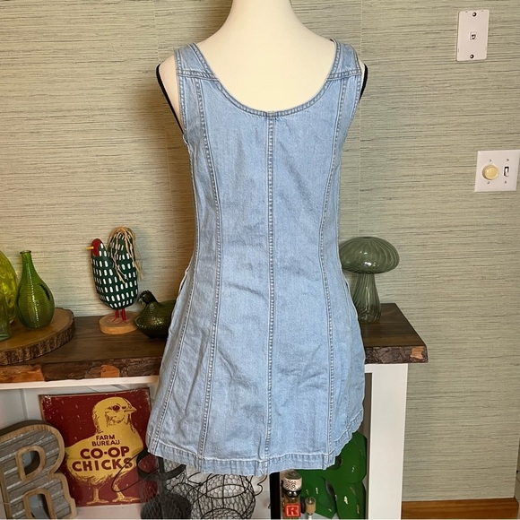 Madewell Denim Sleeveless Seamed Mini Dress A-line Pockets Women’s Size 6 - Picture 7 of 10